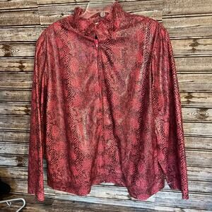 NWT vintage New Old Stock Susan Graver Style Pink Snakeskin Jacket 2XL XXL